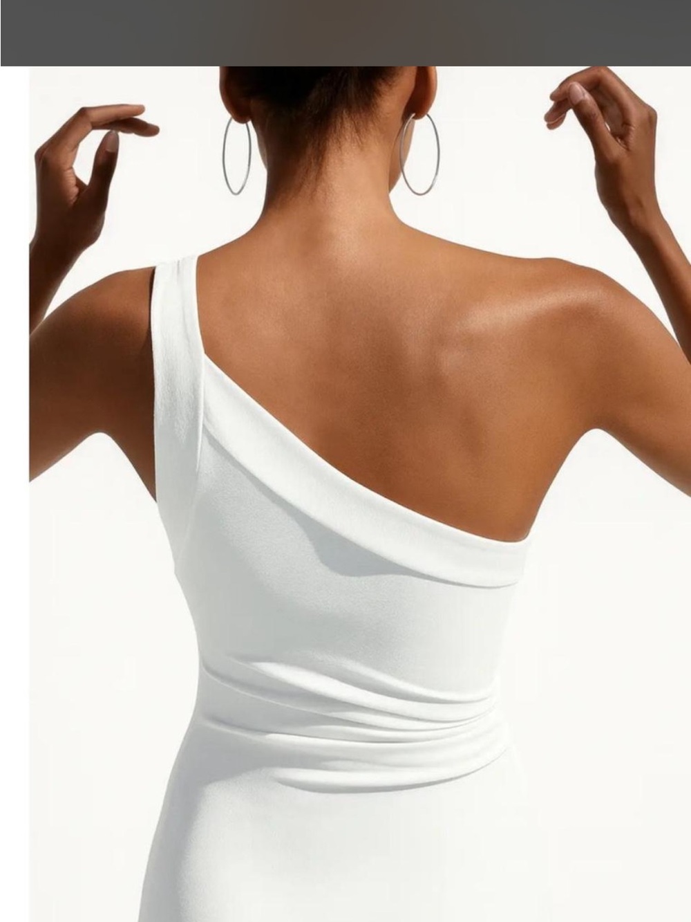 Zara One-Shoulder White Bodycon Dress